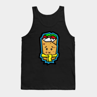 Cute Frozen Burrito in a Yellow Scarf - Mexican Food Lover Gift - Burrito Tank Top